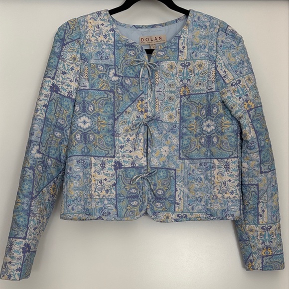 :Price Firm: NWT Anthropologie Dolan Bow-Front Linen Quilted Lady Jacket - Picture 5 of 10